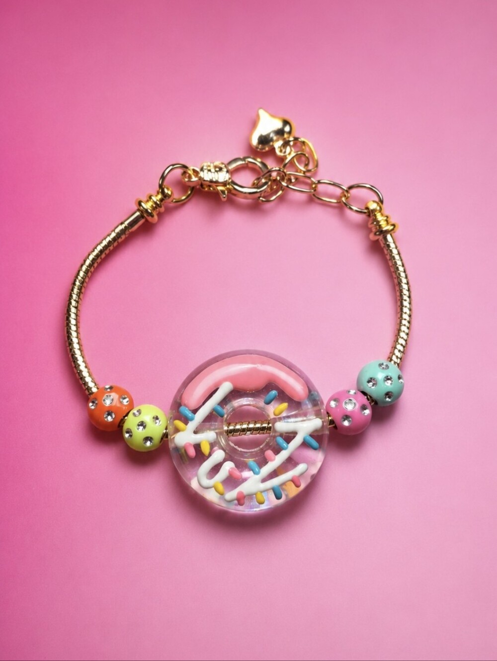 Pink Multi-Bead Fashion DONUTS Bracelet